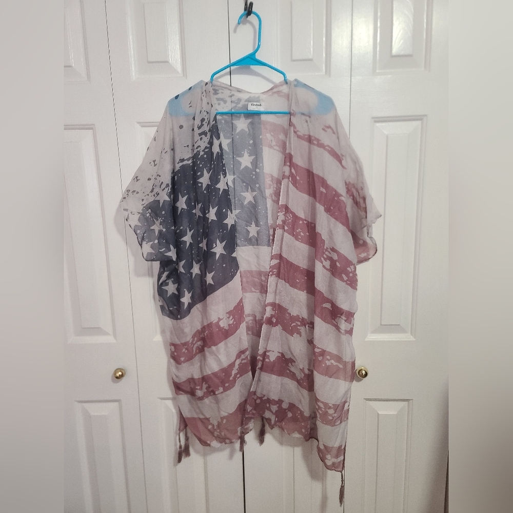 American Flag Kimono Cardigan